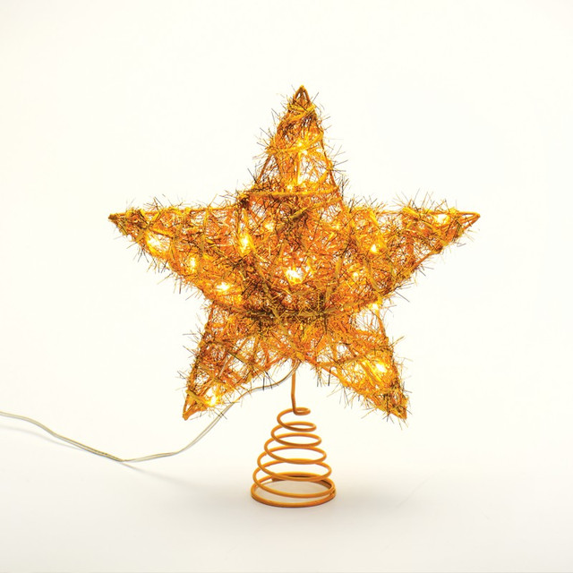 ACA Lighting "GOLD CONVEX STAR" 20 MINI WW LED LIGHTS BAT 3ΧΑΑ,IP20 23x5x20cm — X11201121
