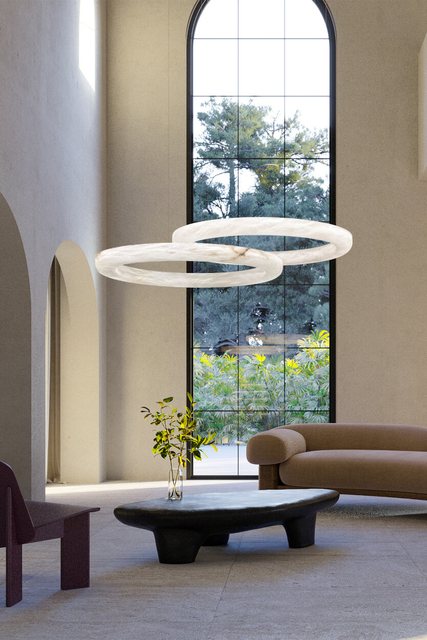 United Alabaster HALO — alabaster pendant luminaire