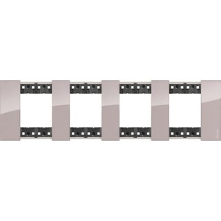 BTicino 2x4P 71mm Living Now plate — KA4802M4DM