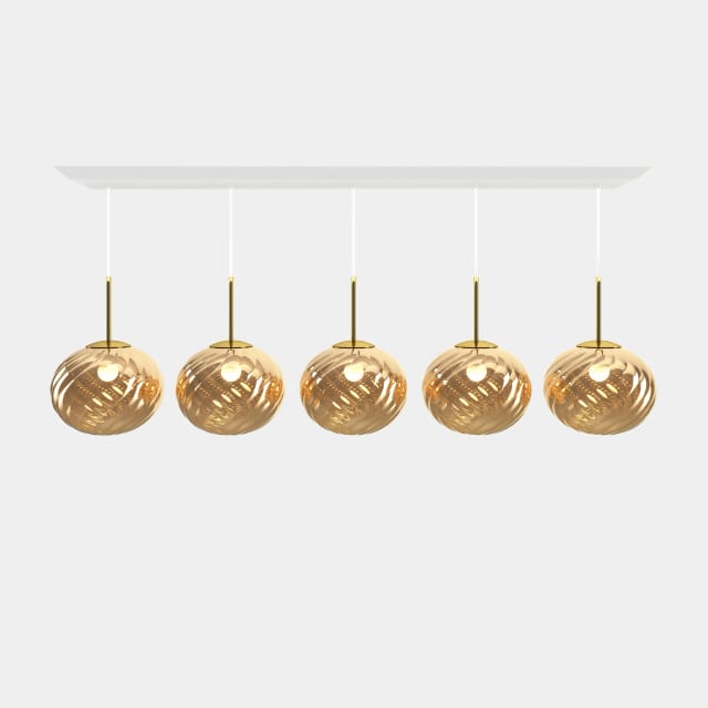 Tom Dixon Whirl Linear Pendant System | Gold Polished Polycarbonate — WHPS02GO-PEUM6