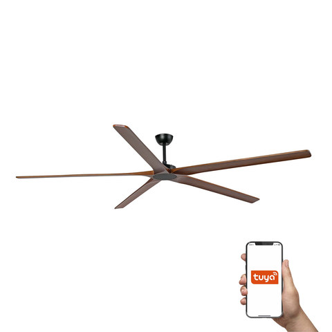 Faro Barcelona BIGWOOD 24 XXL Ceiling fan black/walnut TUYA — manufacturer representative image