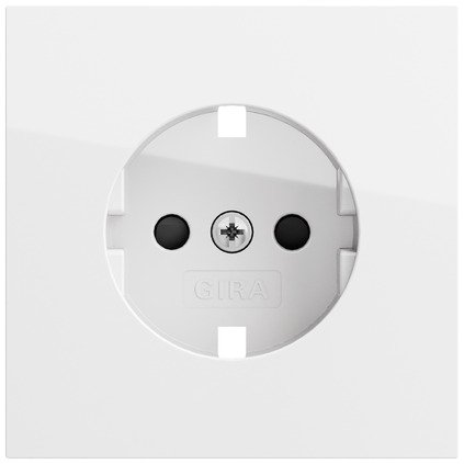 Gira Cover for SCHUKO socket outlet 16 A 250 V~ with increased contact protection (Safety Plus) pure white glossy System 70 — 492170