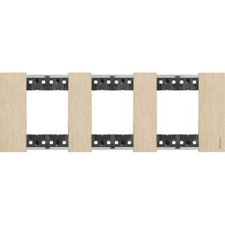BTicino 2x3P 71mm Living Now plate — KA4802M3ZW