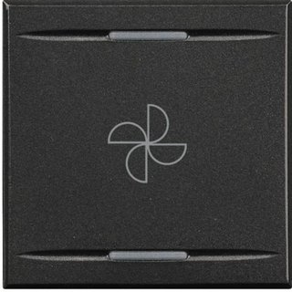 BTicino Key cover for 2 functions with illuminated lens with screen printing symbol 'aspirator' — HS4911/2BC