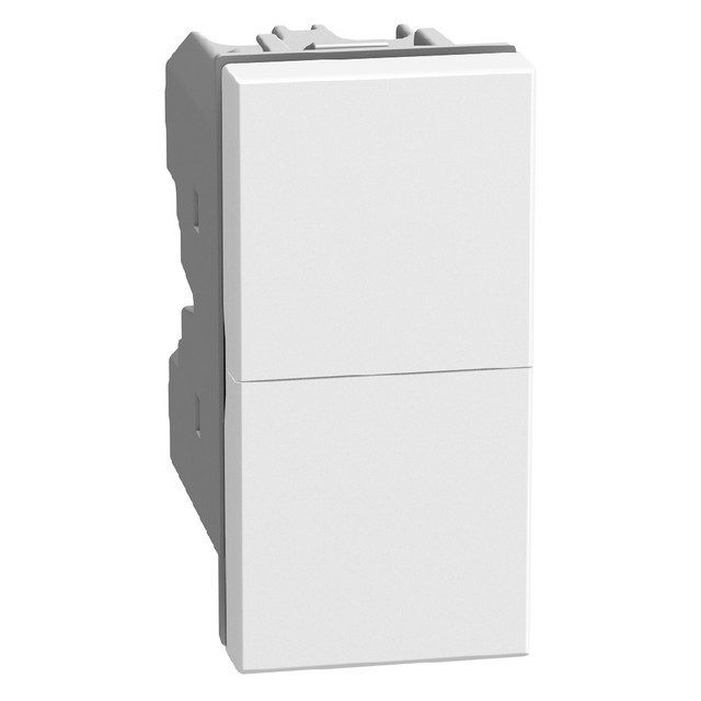 BTicino Double pushbutton 1P NO + 1P NO 10 A 250 V - not lightable - 1 module - white — YW4036