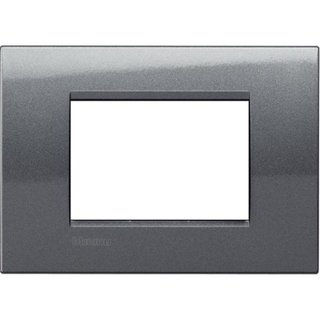 BTicino Square cover plate 3 modules - steel — LNA4803AC