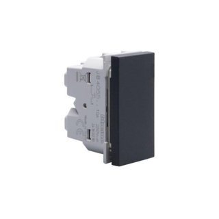 BTicino Axial pushbutton 1P NO 10 A - 250 Va.c. - lightable with led lamp - 1 module - Black — JB4055