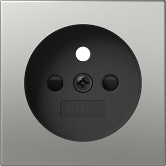 Gira Cover for socket outlet with earth pin 16 A 250 V~ and increased contact protection (Safety Plus) stainless steel System 55 — 4945600