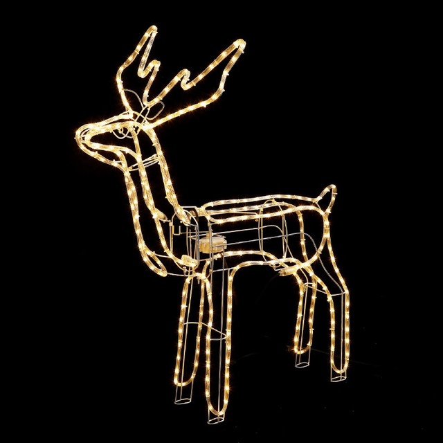 ACA Lighting STANDING REINDEER WITH MOTOR 264 LED 11m 2-WIRE ROPE LIGHT, WW STEADY IP65 100*58*116cm 1,5m LEAD CABLE — X08264124