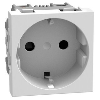 BTicino German standard socket 2P+E 16 A 250 V - 2 modules - for Greece - white — YW4141G