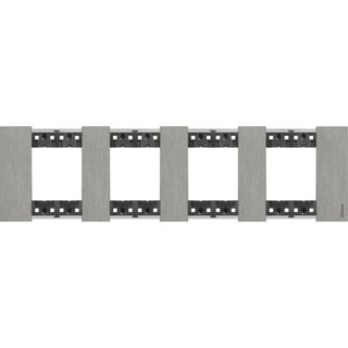 BTicino 2x4P 71mm Living Now plate — KA4802M4ZG