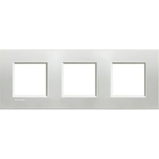 BTicino Square cover plate 2x3P 71mm silver — LNA4802M3AG