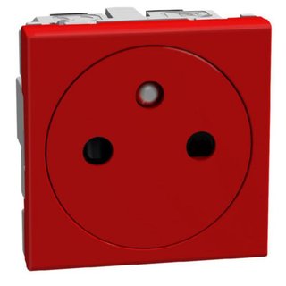 BTicino French standard socket 2 P+E 16 A 250 V - flat - 2 module - red — Y4142AFR