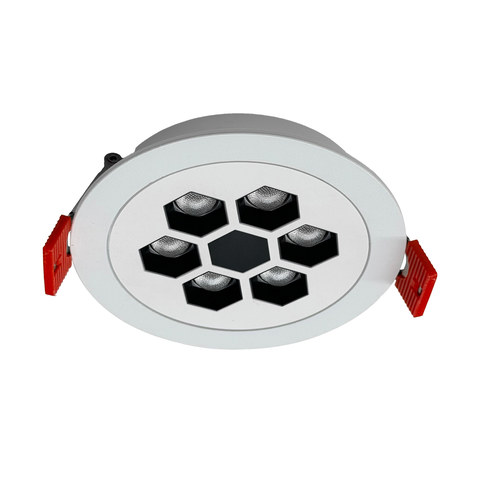 ACA Lighting Recessed Honeycomb Light - 6W White with Black Reflector/Ra>80/780lm/4000K — manufacturer representative image