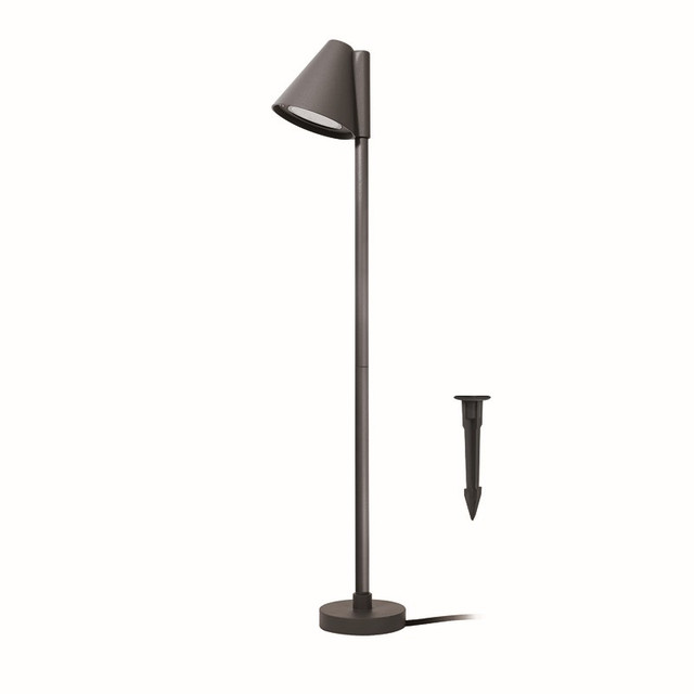 ACA Lighting GU10 POST LUMINAIRE 230V AC DARK GREY IP65 MAX.20W WITH SPIKE AND BASE — LG2134G-600