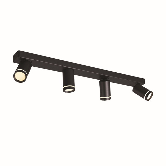 ACA Lighting WALL MOUNTED LIGHTING 4XGU10 DIVINO BLACK ALUMINUM IP20 76X7X13,5CM — RA3634SBK