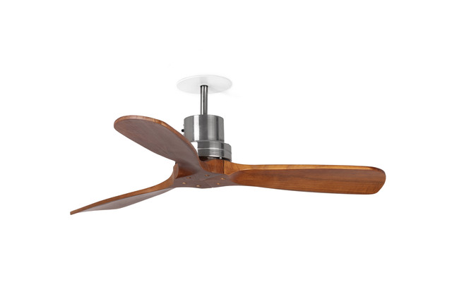 Faro Barcelona MINI LANTAU RECESSED S Ceiling fan nickel matt/walnut — 33508DCR