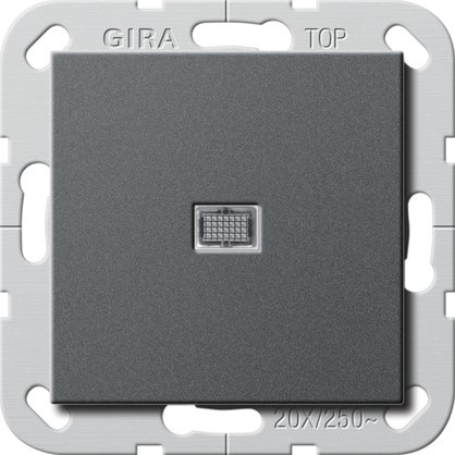 Gira British Standard rocker switch (BS EN 60669-1) 20 AX 250 V~ with rocker and control light anthracite Circuit breaker, 2-pole — 283428