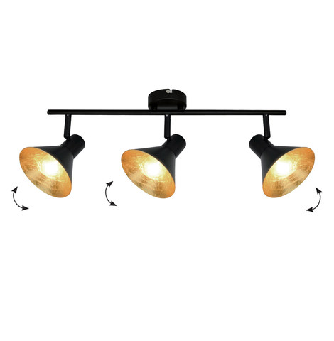Viokef 3/Lights Spot Black/Gold Harvey — manufacturer representative image