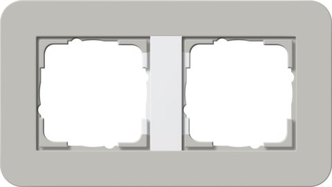 Gira E3 cover frame grey soft touch with pure white glossy carrier frame grey Soft Touch with pure white glossy carrier frame — 0212412