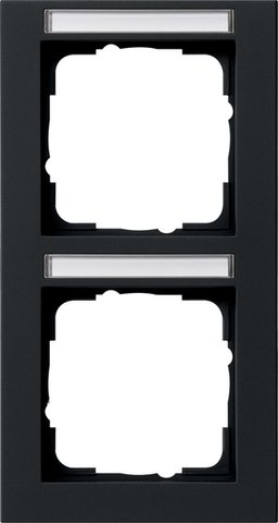 Gira E2 cover frame with inscription space black matt (lacquered) black matt (lacquered) — 110209