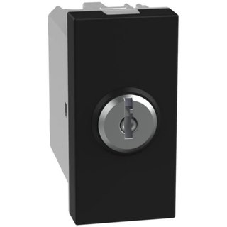 BTicino 2-way switch 10 AX - 250 V with key - 1 module - dark — YD4022