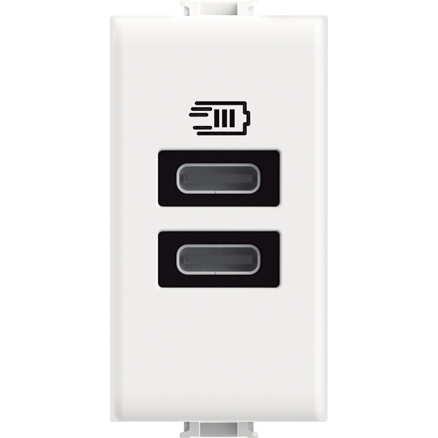 BTicino USB charger with 2 type C ports - 15W — AM4191CC