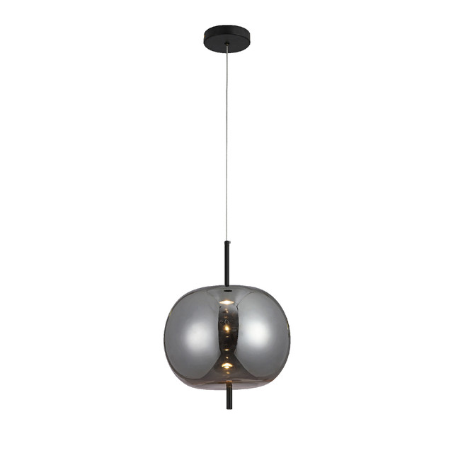 ACA Lighting LINE-PENDANT LAMP BLACK METAL + SMOKE GLASS LED 5W 3000K 400LM IP20 — HM232B