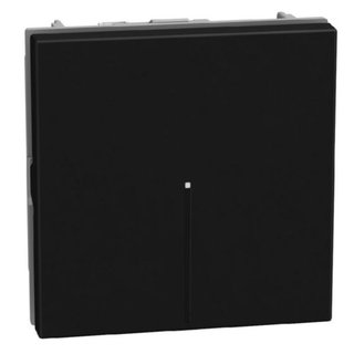 BTicino 1-way 1P 10AX 2 modules dark, axial, lightable, automatic terminals — YD4051M2A