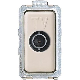 BTicino Passthrough coaxial socket -14dB attenuation, for centralised TV systems — 5202P14