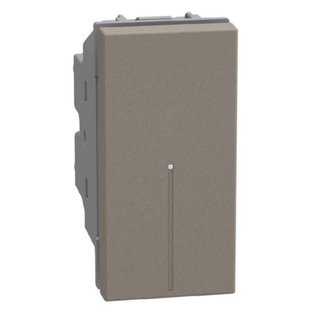 BTicino Pushbutton 1P NO 10A 1 module stone, axial, lightable, automatic terminals — YG4055A