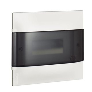 BTicino LINEA HABITA flush-mounting switchboard with door dark colour, 8 modules — E315P8