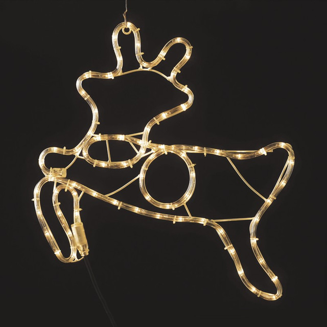 ACA Lighting "REINDEER", 72 LED MOTIF 3m 2-WIRE ROPE LIGHT, WARM WHITE, IP44, 47x49cm,, 1.5m LEAD CABLE — XDEERLEDWW49
