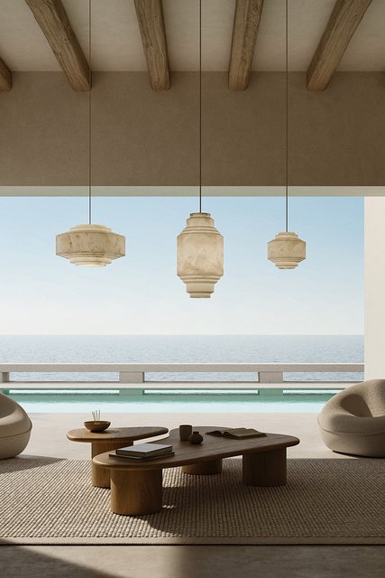 United Alabaster CADAQUES — alabaster pendant luminaire