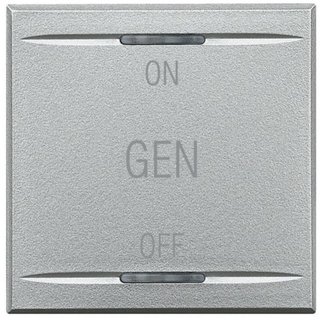 BTicino Key cover for 2 functions with illuminated lens with screen printing symbol 'ON GEN OFF' — HC4911/2AF