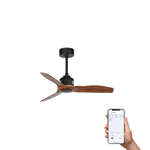 Faro Barcelona JUST FAN S Black/walnut fan TUYA — manufacturer representative image