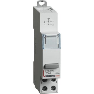 BTicino Pushbutton 2NO - 20A - 230V - 1 module — FN52NAI