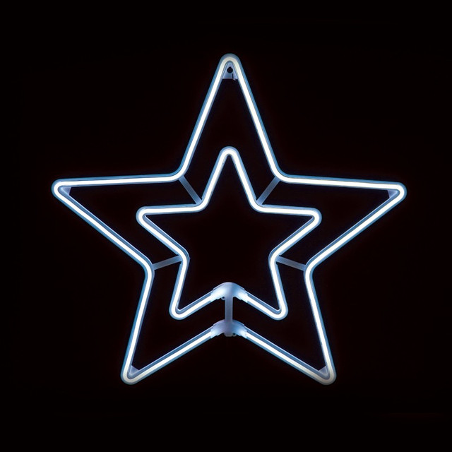 ACA Lighting "STAR", 300 NEON LED MOTIF 3m DOUBLE NEON SMD ROPE LIGHT, CW STEADY, IP65, 55CM, 1.5m LEAD CABLE — X083002415N
