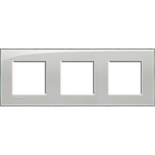 BTicino Square cover plate 2x3P 71mm Cold grey — LNA4802M3KG