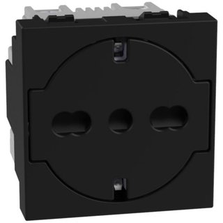 BTicino Italian standard P40 socket 2 P+E 16 A 250 V - 2 modules - dark — YD4140A16F
