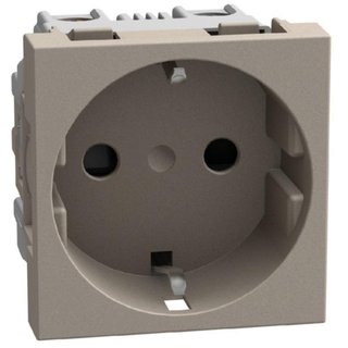BTicino German standard socket 2P+E 16 A 250 V - 2 modules - stone — YG4141