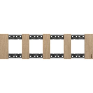 BTicino 2x4P 71mm Living Now plate — KA4802M4LM