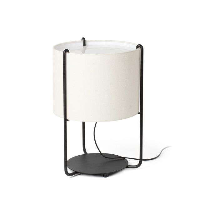 Faro Barcelona DRUM Black/beige table lamp — 24020-31-US