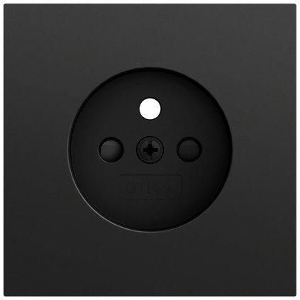 Gira Cover for socket outlet with earth pin 16 A 250 V~ and increased contact protection (Safety Plus) black matt (lacquered) System 70 — 494574