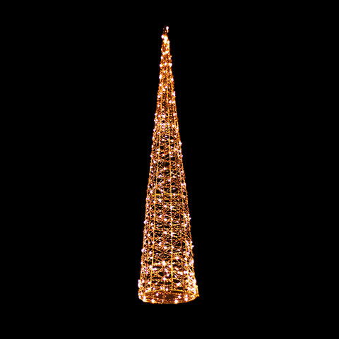 ACA Lighting LED CHRISTMAS CONE GOLDEN WW IP44 H1000MM 400LED 4.5V 3.6W 10% FLASHING 5M LEADWIRE — manufacturer representative image