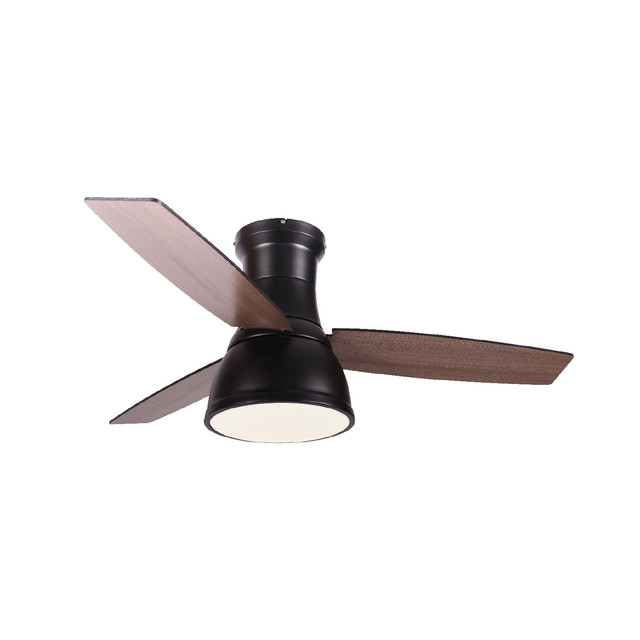 ACA Lighting CEILING FAN DIM MAT BLACK 3 BLADES AGAINST PLATE TIMER REMOTE CONTROL 22W CCT 35W — FANRX44041B