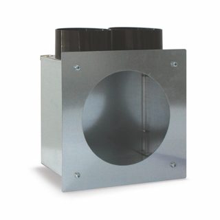 AVE Outer plenum in galvanised steel for design grilles – 2 side outlet d75/63mm — VNXI63PML/200L
