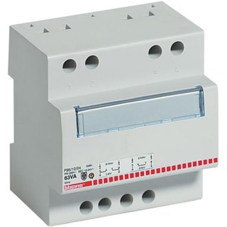 BTicino Single-phase safety transformer - voltage from 230Vac to 12/24Vac - 63VA - 5 moduli DIN — F95/12/24