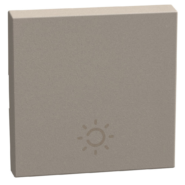 BTicino lightable key cover with lamp symbol, 2 modules stone, rocker — YG4915AM2