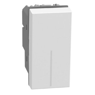 BTicino 2P 1-way switches 16 A 250 V - lightable with LED lamps - 1 module - white — YW4002